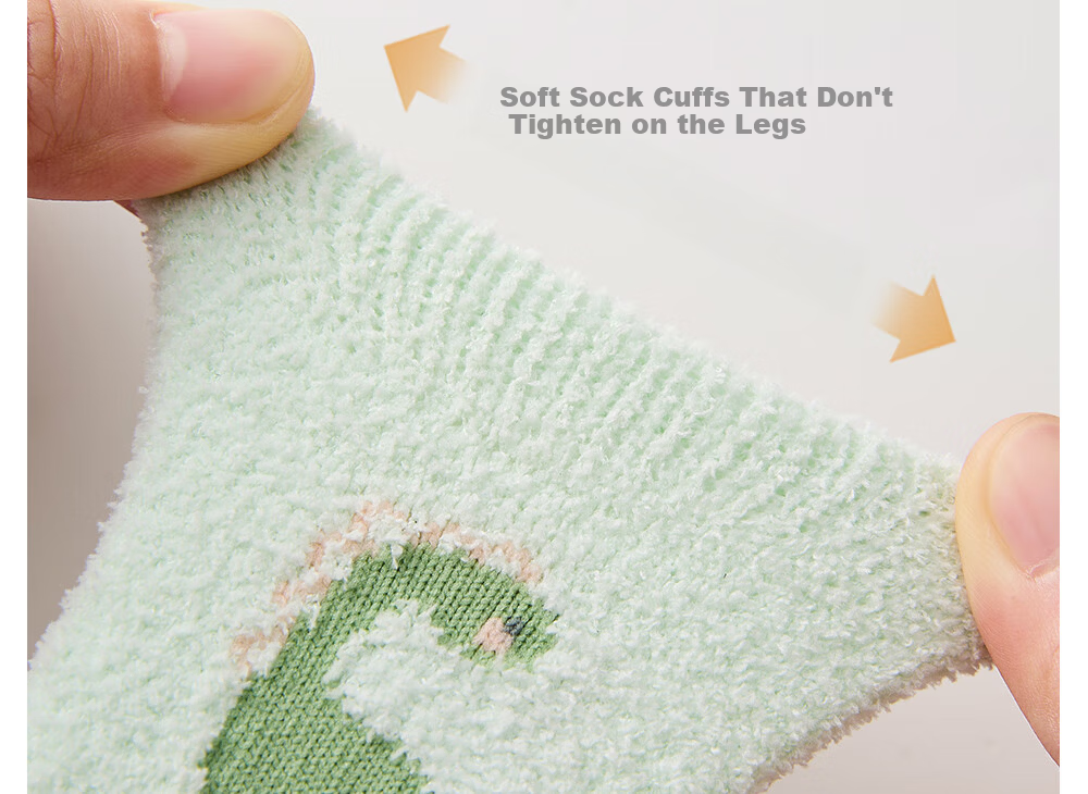 Beitais Baby Socks Autumn Winter Thickened Warm Newborn Double-Sided Fleece Cotton Socks Unisex Children's Mid-Calf Socks 14