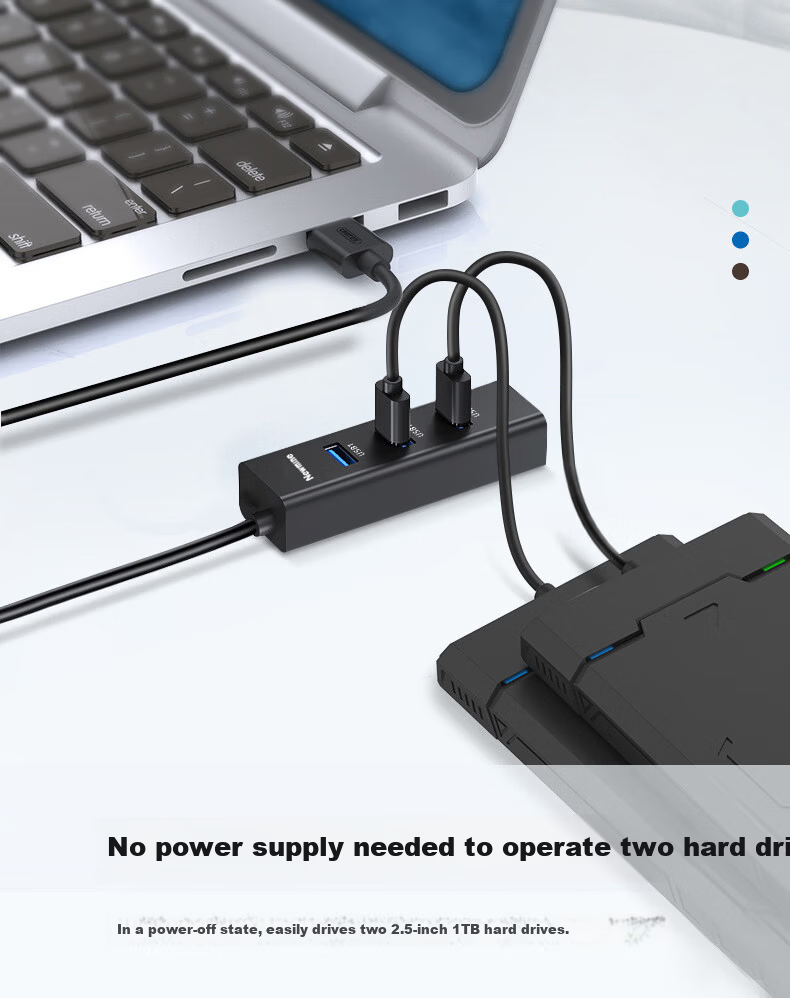 Newmine USB 2.0 High-Speed 4-Port HUB Splitter USB Expansion Dock Extension Cable Converter for Laptop Desktop Approx. 0.25m Black 4