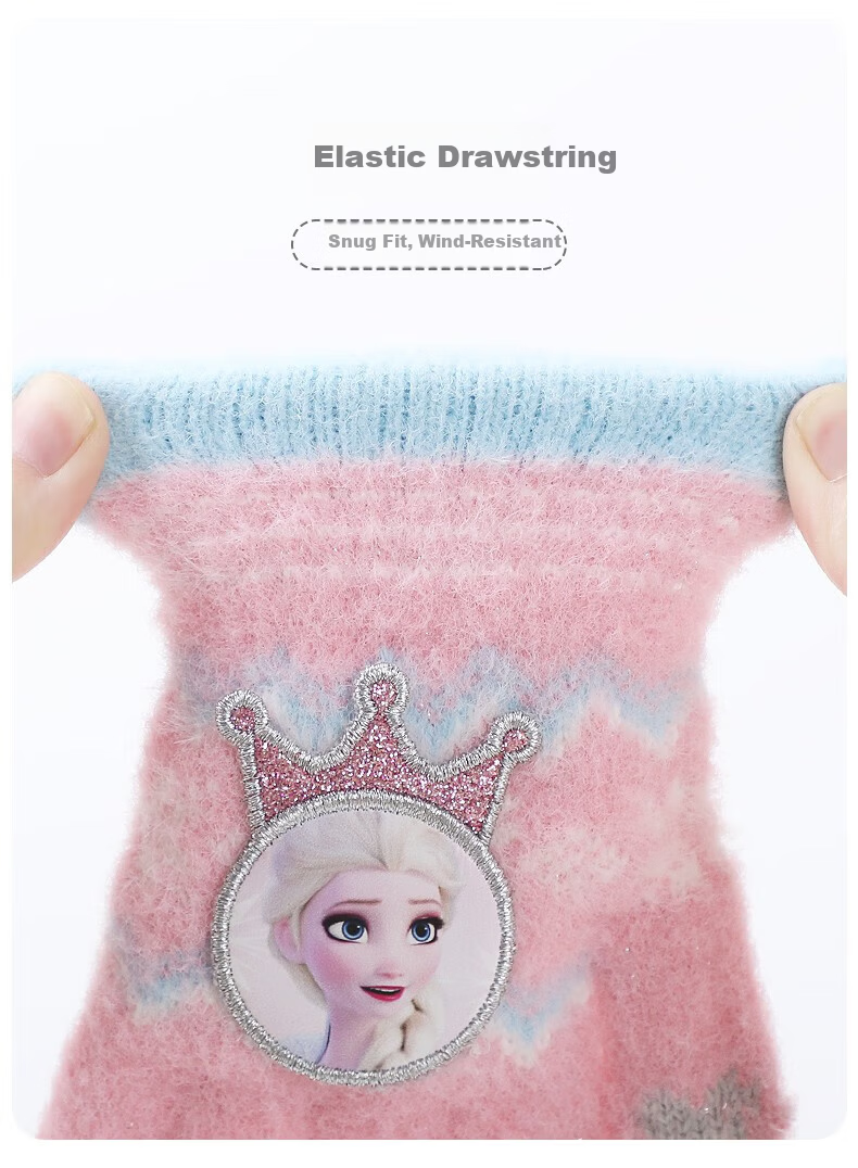 Disney Frozen Kids Winter Gloves Girls Fleece Lined Five-Finger Warm Gloves 12