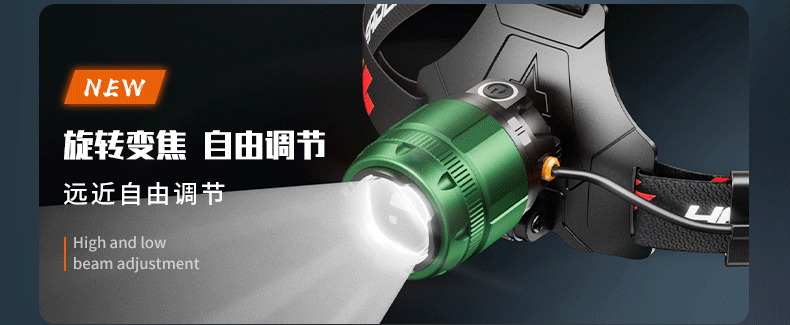 Dexu Headlamp Head-Worn Outdoor Ultra-Long Battery Life 100 Lumens Hiking Night Fishing Beachcombing Construction Super Bright Sensor 2