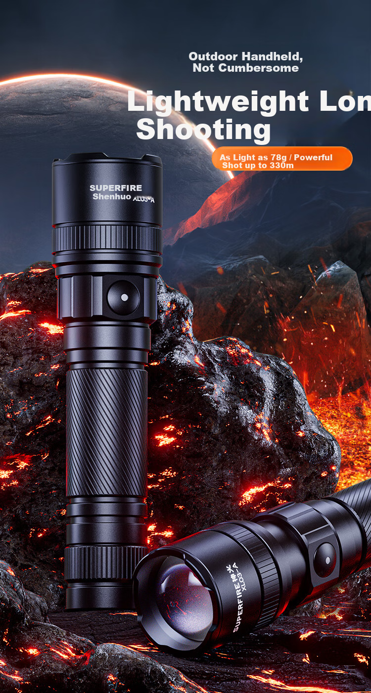 SupFire M22 High-Power Zoomable Flashlight Ultra-Bright Long-Range Military Outdoor Extended Battery Life Home Lighting 200000 Lumens 1