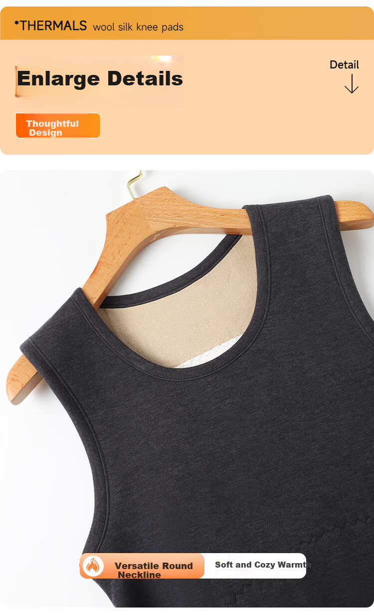 Me feeling Men's Thermal Underwear 2025 New Autumn Winter Thickened Fleece Vest Lamb Wool Warm Anti-Cold Top 10
