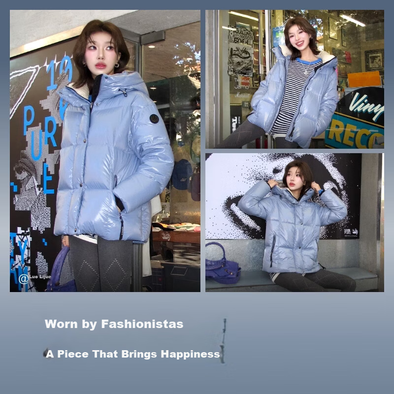 BOSIDENG Off-Season Puff Down Jacket Women's Winter Thickened Goose Down Hooded Loose Short Fashion Warm Coat