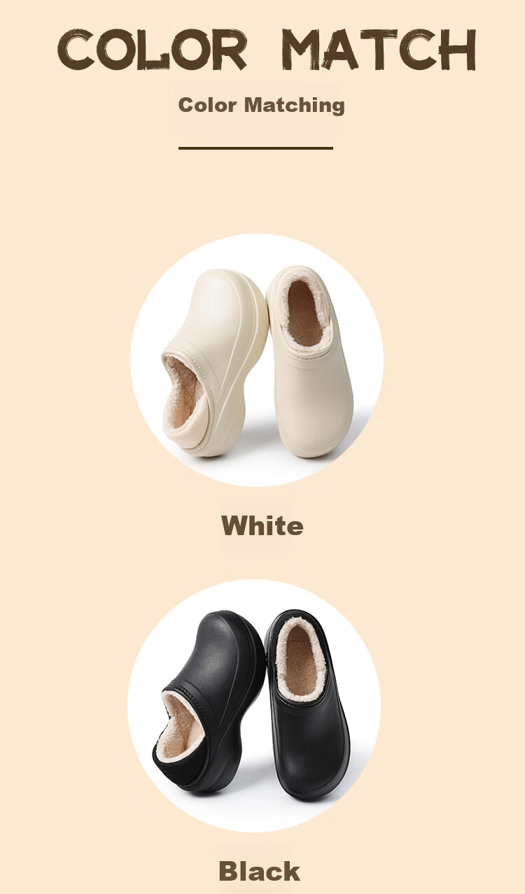 LangSha Autumn Winter New Waterproof Non-Slip Thick Sole Wedge Warm Cotton Shoes for Women Home and Outdoor Pink Size 36-37 10