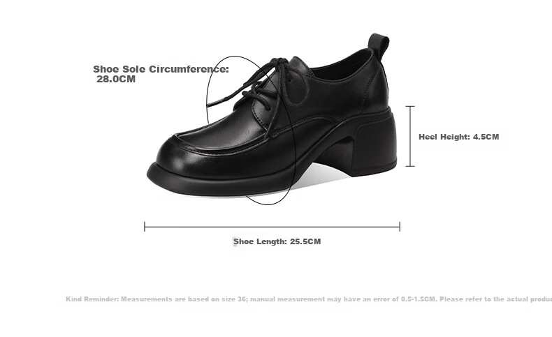 MULINSEN Women's Autumn Winter Fashion Versatile Loafers Thick Sole Height Increasing Commuter Leather Shoes Black Size 39 3