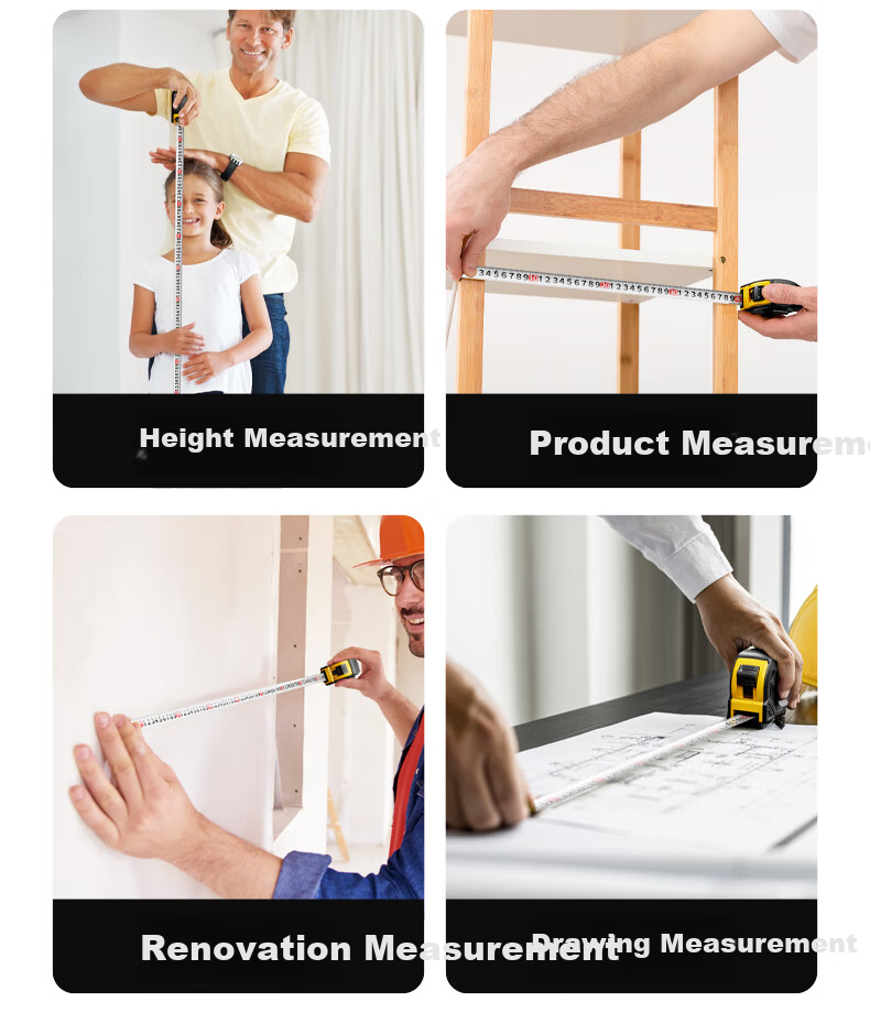 Oulaide Fully Rubber-Coated Steel Tape Measure, Thickened Household Measuring Tape, Meter Ruler, Box Ruler, High-Precision Ruler, National Standard II Grade Precisio 6