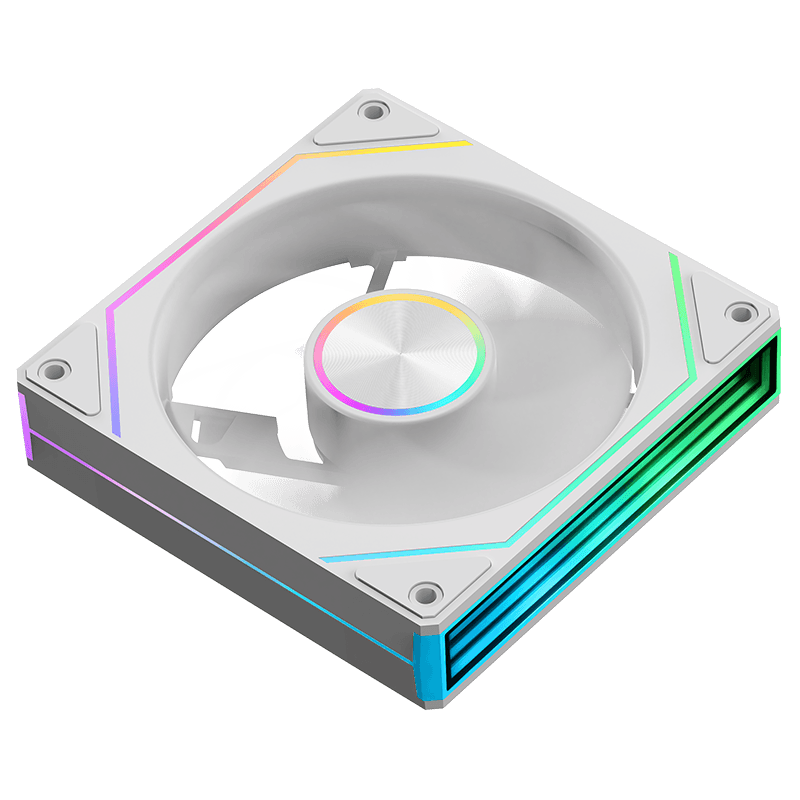 Segotep Hongmeng U120 White Reversed ARGB Prism PC Case Cooling Fan (Seven Blades / Intelligent Temperature Control / Silent Low Noise / High Speed / Vibration Reduction)