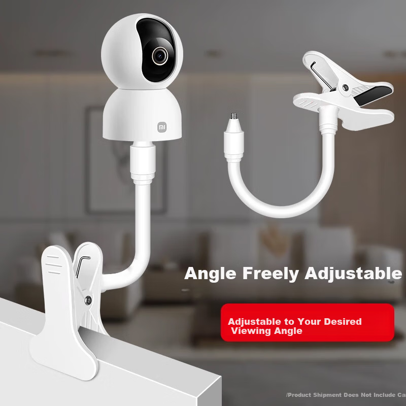 Liantuo Xiaomi Camera Mount No-Drill Indoor Surveillance Clip Camera Bracket Clamp for Curtain Rod Cabinet Baby Crib Side Hanging Compatible with Ezviz 360 Lechange