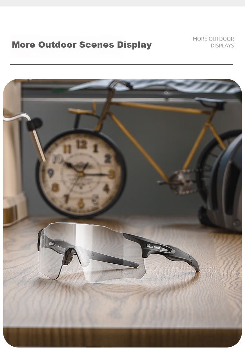 XQZ Cyclist Windproof Anti-Fog Photochromic Riding Glasses for Men and Women Outdoor Cycling Gear 12