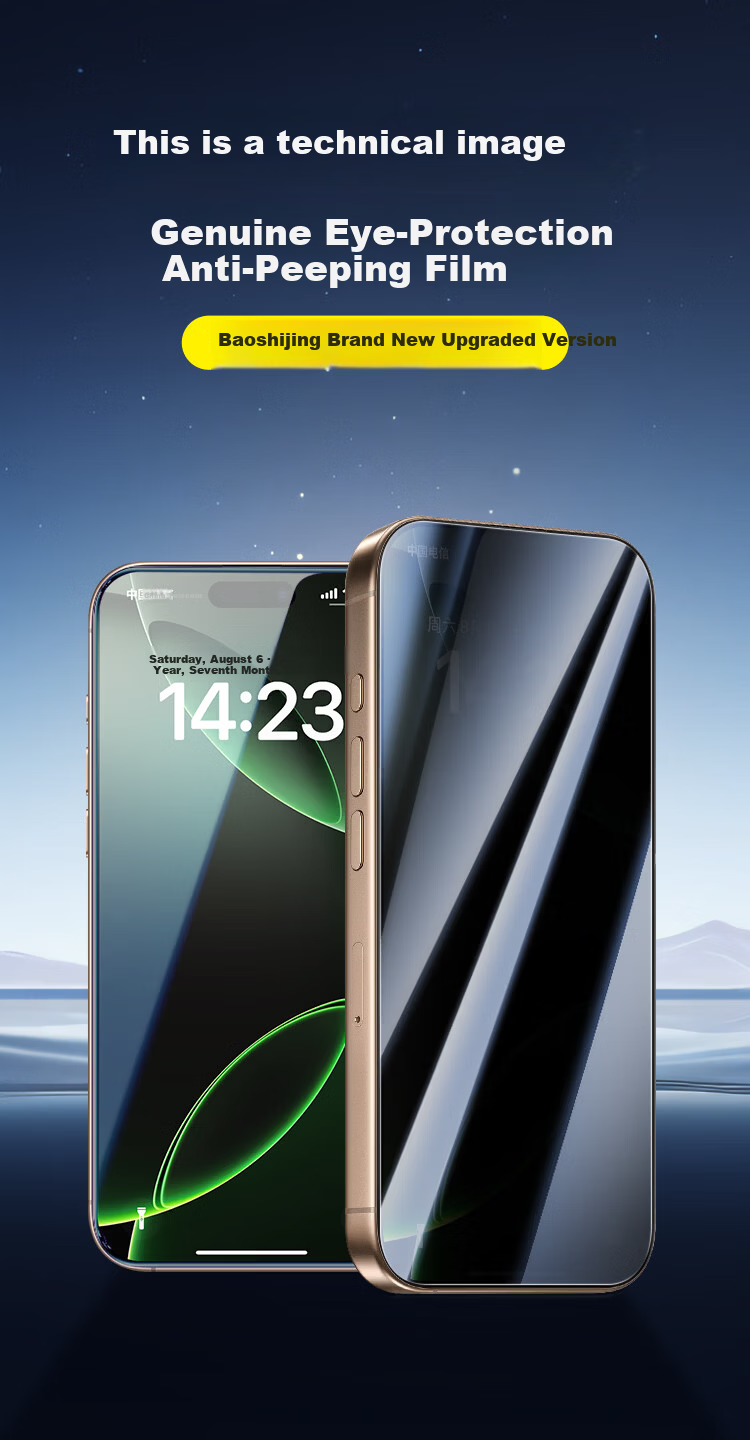 BOSQING [25° Eye Protection Anti-Peeping] Tempered Glass Screen Protector for Apple IPhone 16 Pro Max, Full Coverage Anti-Fingerprint Anti-Spy Earpiece Dust-Proof Film 3