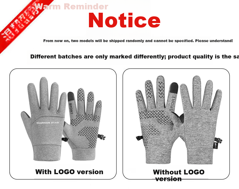 Warrior Winter Cycling Unisex Fleece Lined Warm Gloves Outdoor Windproof Cold Resistant Water-Repellent Touchscreen Driving Anti-Slip Gloves for Men 1
