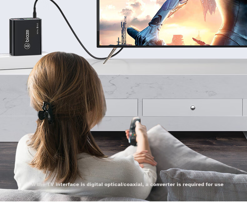 BIAZE Bluetooth Receiver 6.0 Adapter to USB Drive Speaker AUX for Vintage Amplifier Headphones Lossless Wireless Transmitter for Desktop Laptop TV Audio Module 22