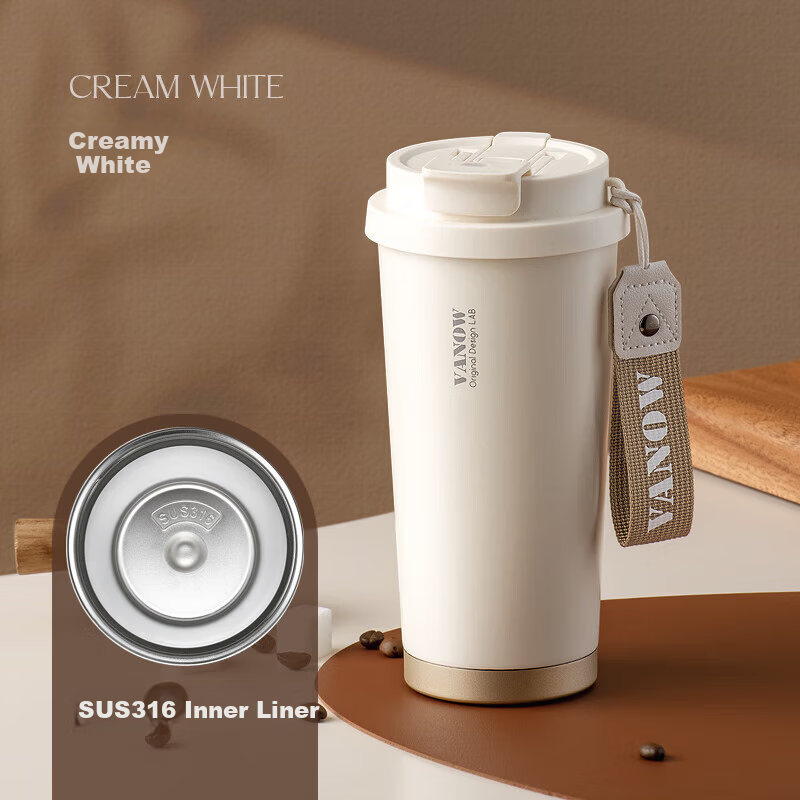 Vanow Insulated Coffee Mug for Men and Women 316 Stainless Steel Double Drink Portable Custom Engraved Car Water Bottle