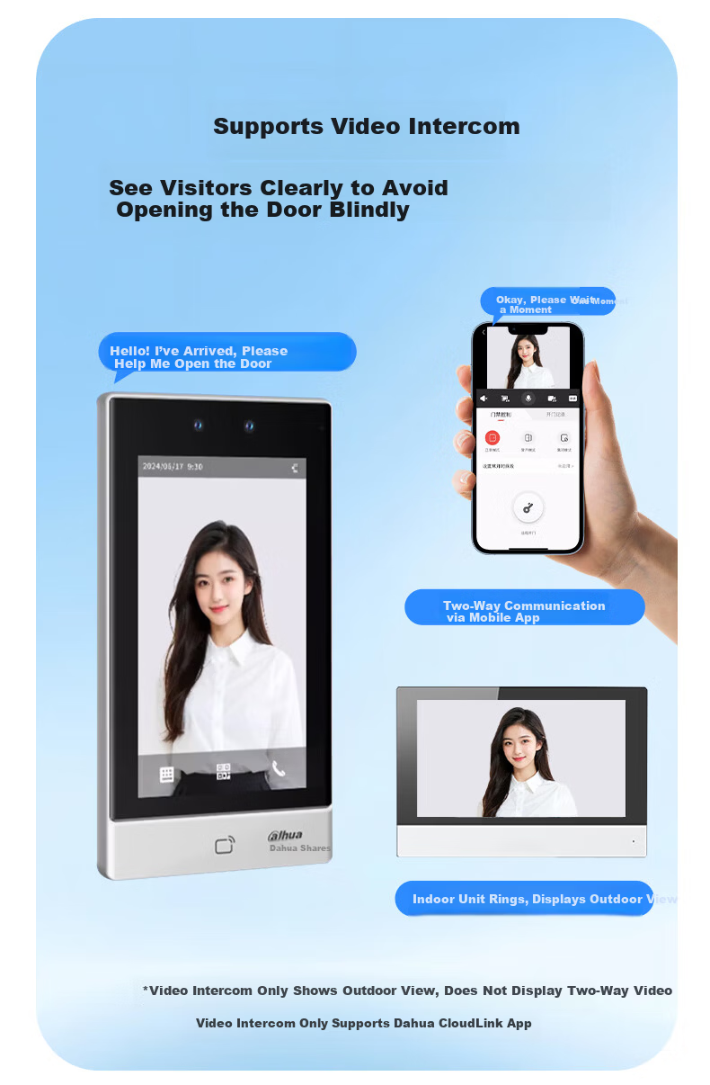 Dahua Facial Recognition Access Control All-in-One Machine Enterprise WeChat Co-branded Attendance Machine 7-inch Large Touch Screen Wired Network Face and Card Attendance K71 10