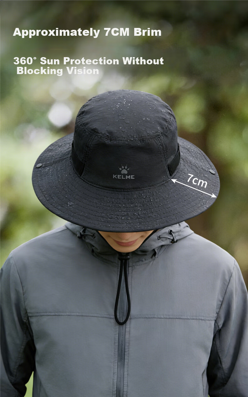 KELME Women's Fisherman Hat Sun Protection Cap Spring Summer Outdoor Travel Hiking Fishing UV Protection Breathable Sun Hat 3