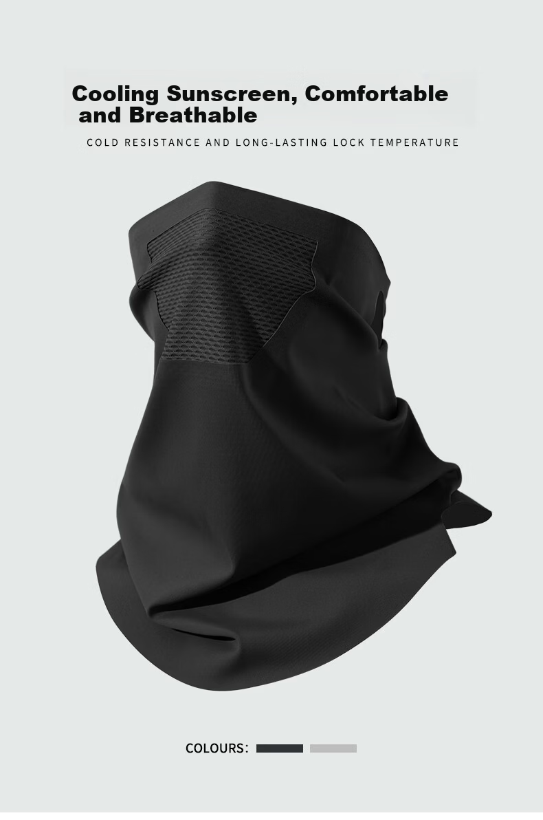 Nanjiren Sun Protection Face Mask for Men, Hanging Ear Style, Summer Face And Neck Guard, Cool Breathable Sun Protection Mask for Women, Cycling Face Mask for Men, Gray 1