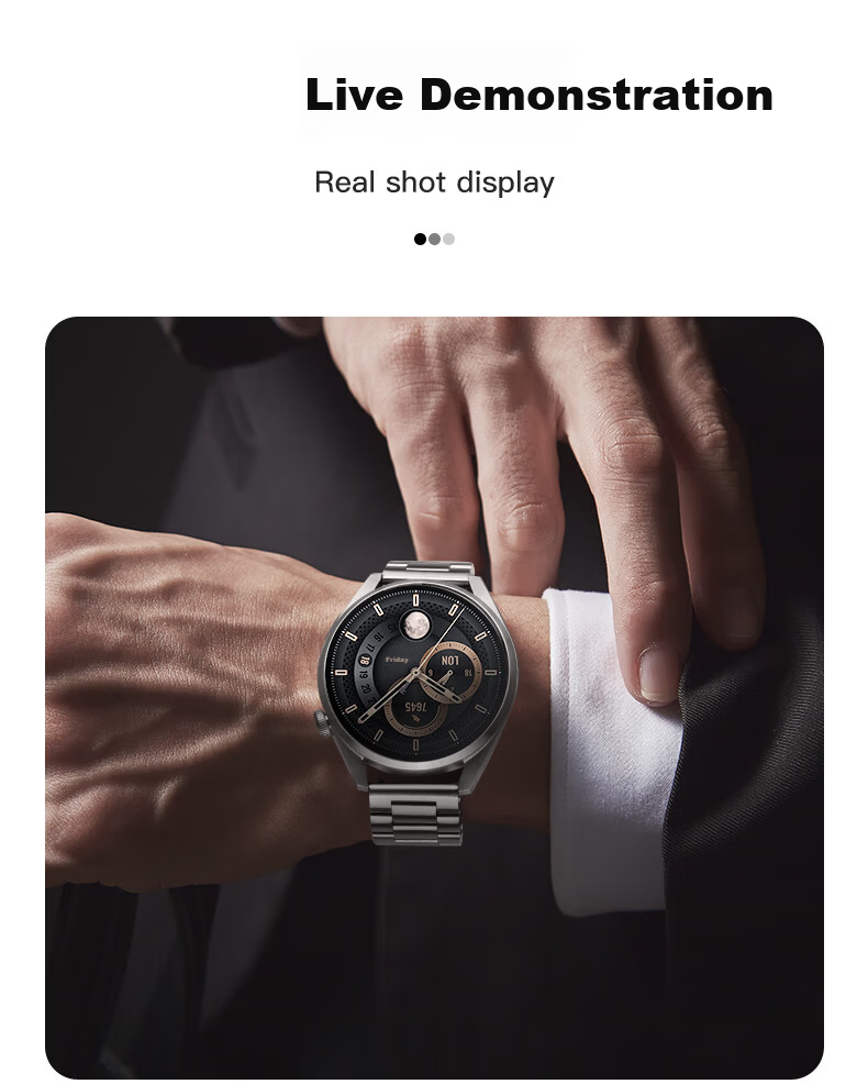 Xiaopijiang Stainless Steel Watch Band Compatible with Huawei GT6 Pro, Watch 5, Watch 4 Pro, Watch 3, GT5 Pro, GT4, GT3, GT2 Steel Link Strap 5