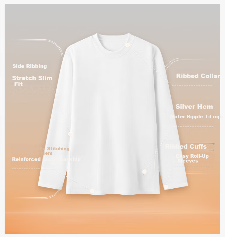 Thumb White Small T [Machine Washable Water-Repellent Goose Down T] Autumn Winter Men's and Women's Down Warm T-Shirt Base Layer Men's Bright White L 8