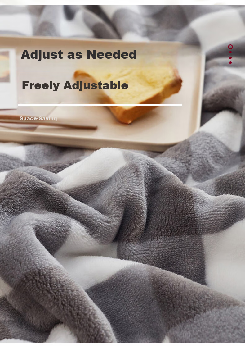 Aiwei Thick Plush Sofa Blanket Fleece Throw Bedspread Plush Quilt Cover Nap Blanket 150x200cm Gray Large Check 3