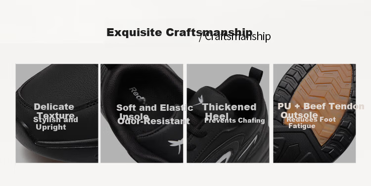 Red Dragonfly Men's Sports Shoes Autumn Soft Sole White Outdoor Lightweight Breathable Running Dad Shoes EXA351251 Black Size 41 2