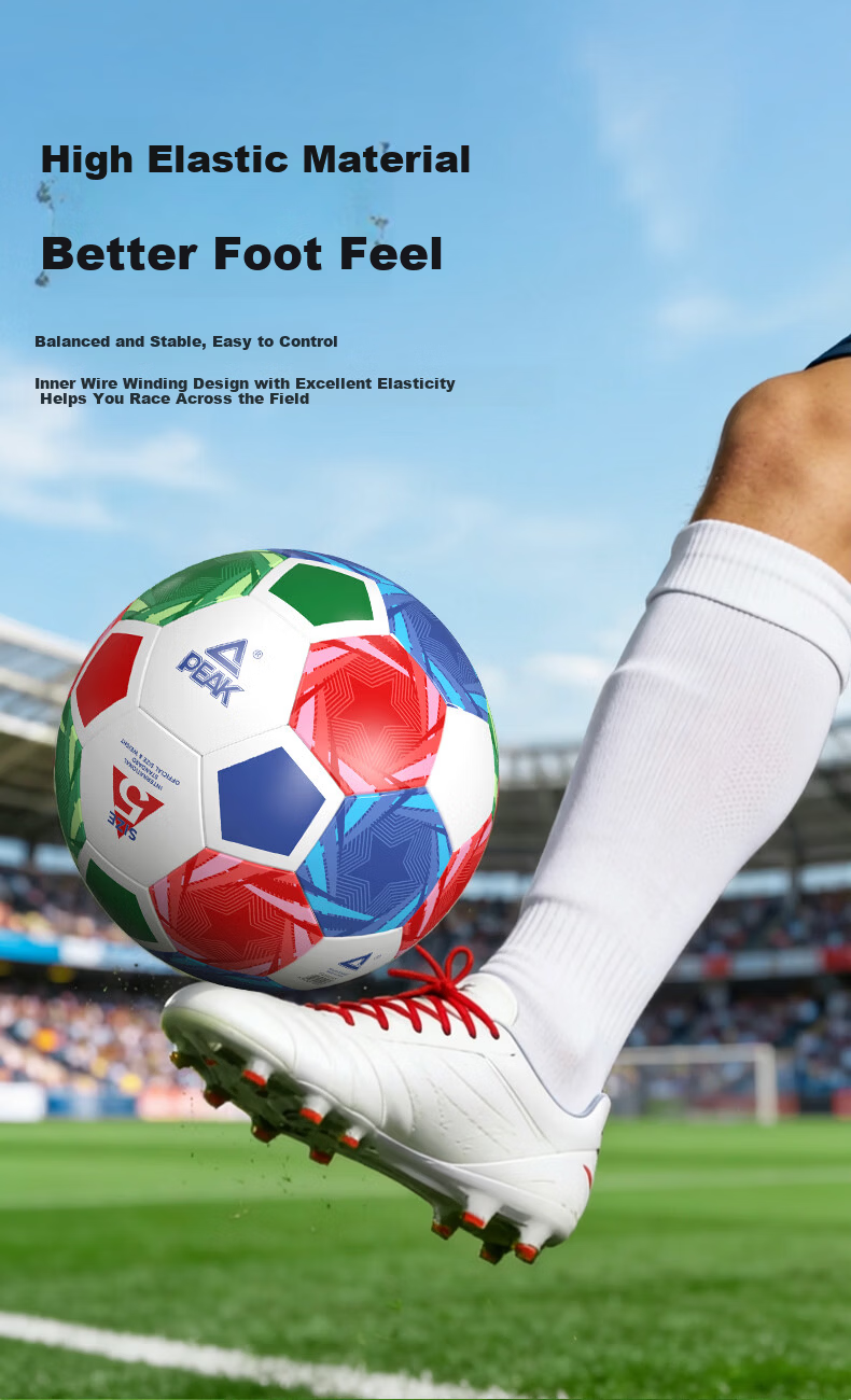 Peak Soccer Ball Size 4 for Children and Adults, Standard World Cup Match Training Ball for Youth, Primary School, and Preschool 5
