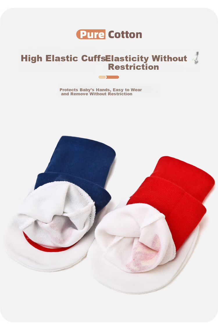 LAXIALIYA Newborn Baby Gloves Anti-Scratch Mittens Pure Cotton for Infant Boys Spring Autumn Winter 5