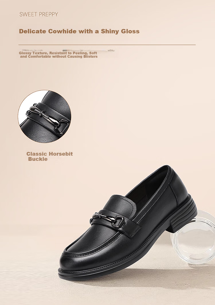 Red Dragonfly Women's Commuter Fashion Leather Comfortable Slip-On Loafers WTB351821 Black Size 35 2