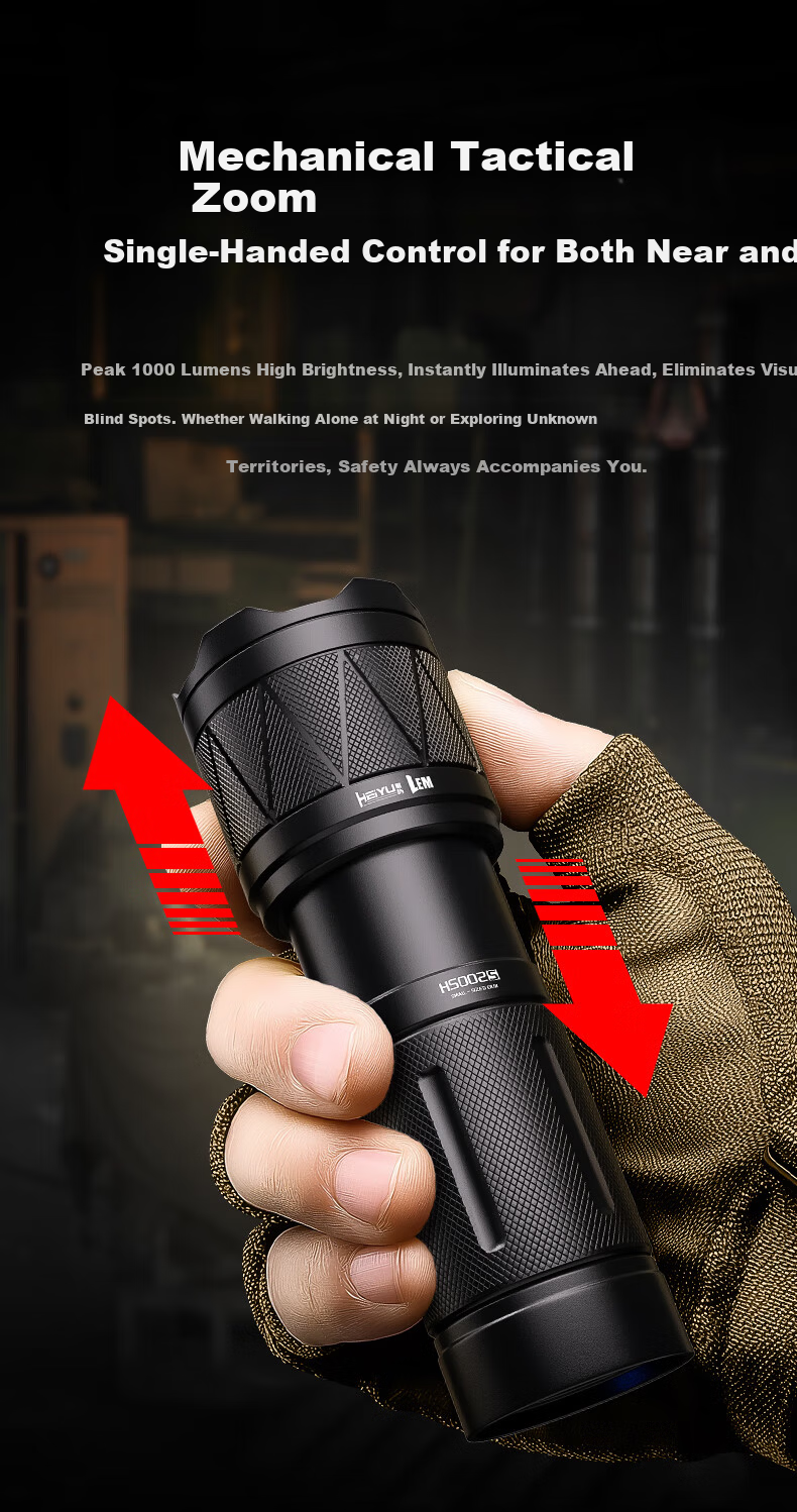 LEM Flashlight High Brightness Zoomable Long-Range Portable Survival Military Emergency Light 6