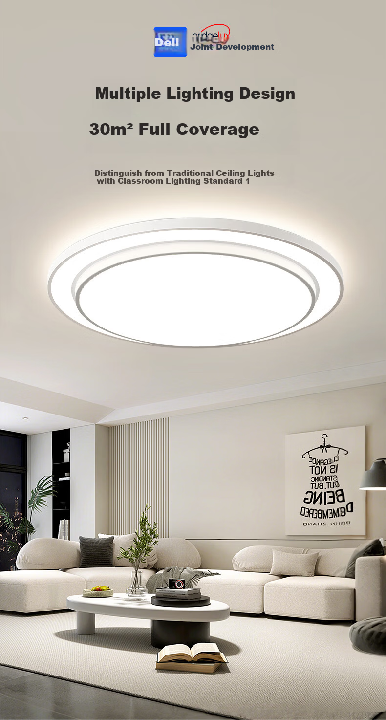 Dell Large Round Ceiling Light Modern Simple Eye-Care Living Room Bedroom Lamp Fixture New Model 1