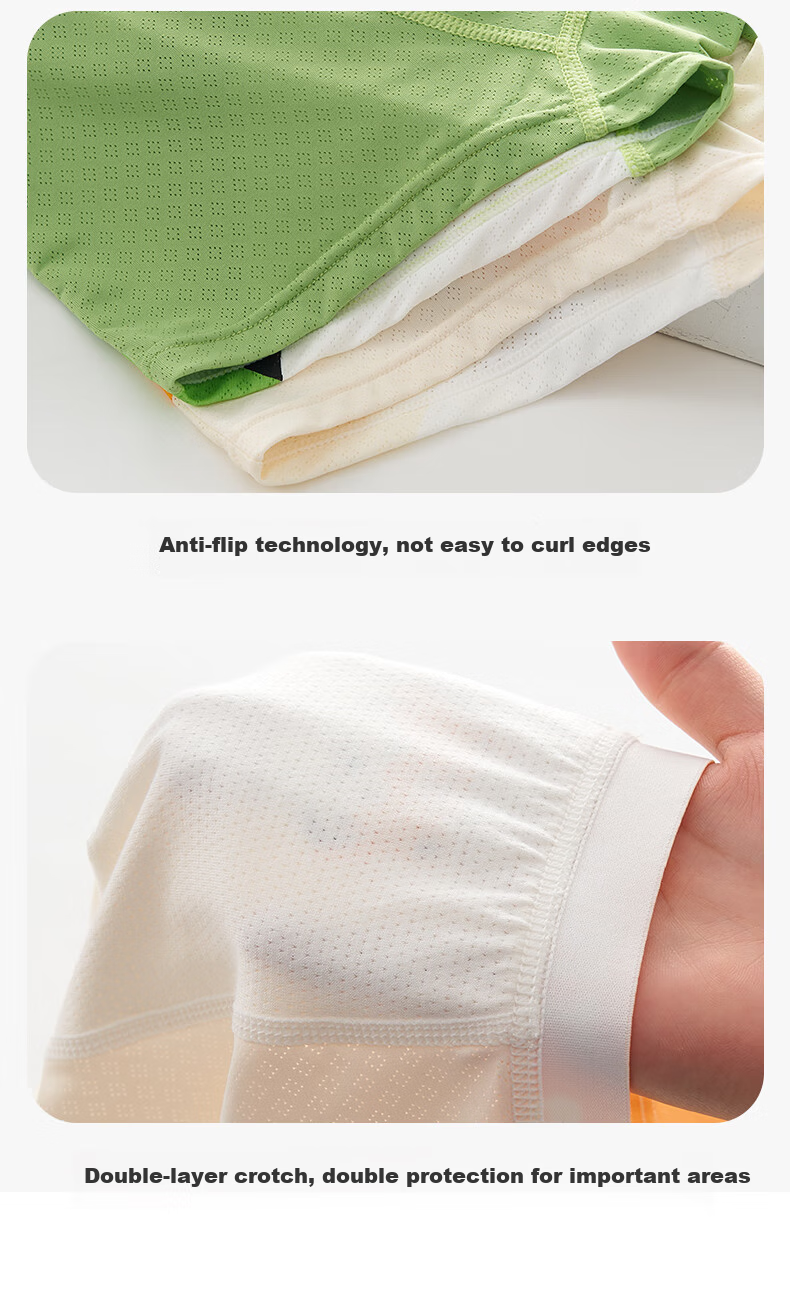 MiiOW Boys' Ice Silk Modal Boxer Briefs, Thin and Comfortable, Size 6 to 12 Years 12