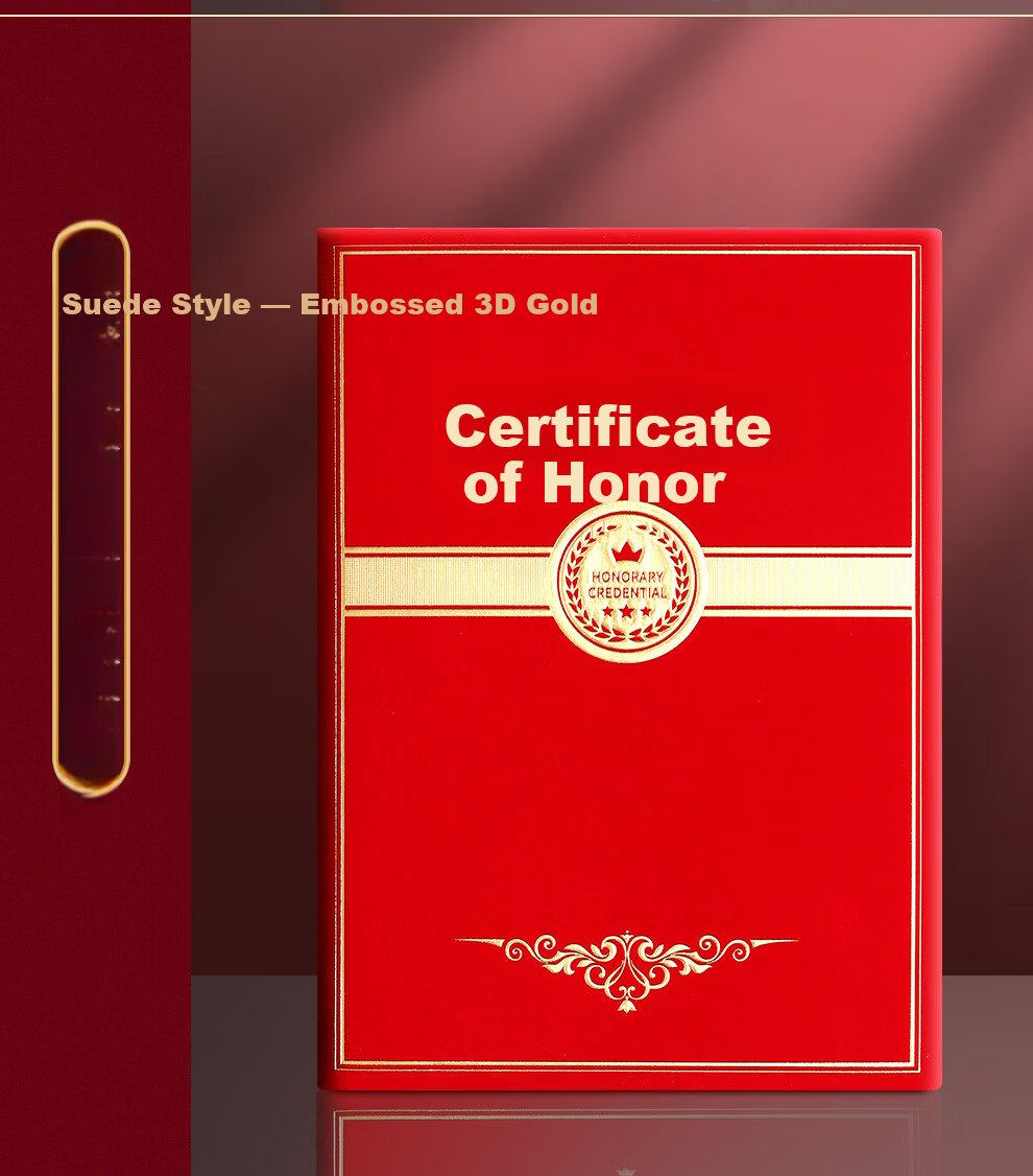 Longe 【10-Pack】Honor Certificate Award Certificate Outstanding Employee Award Red Cover High-Grade Gold Stamping Material 3