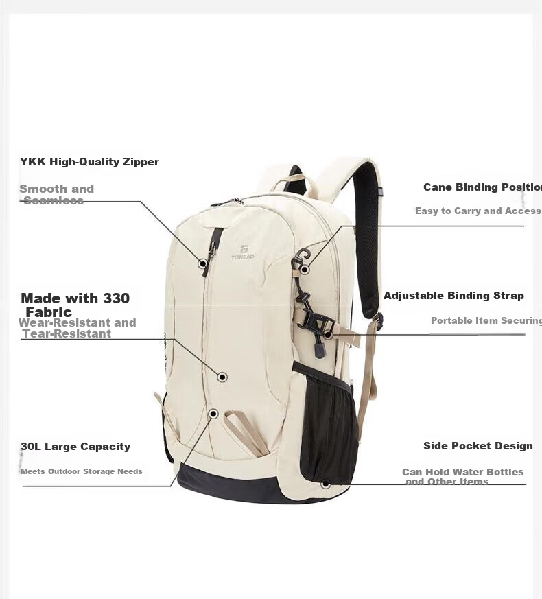 TOREAD Yunye 30L Hiking Backpack Camping Travel Outdoor Double Shoulder Bag TEBBBN80709 11