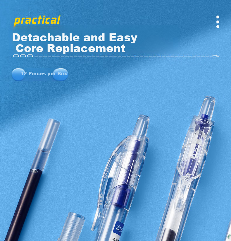 M&G 1008 Retractable 0.5mm Blue Gel Pen, Quick-Dry Signature Pen, Practical Student Exam Pen, Blue 12-Pack AGP023X9B 10