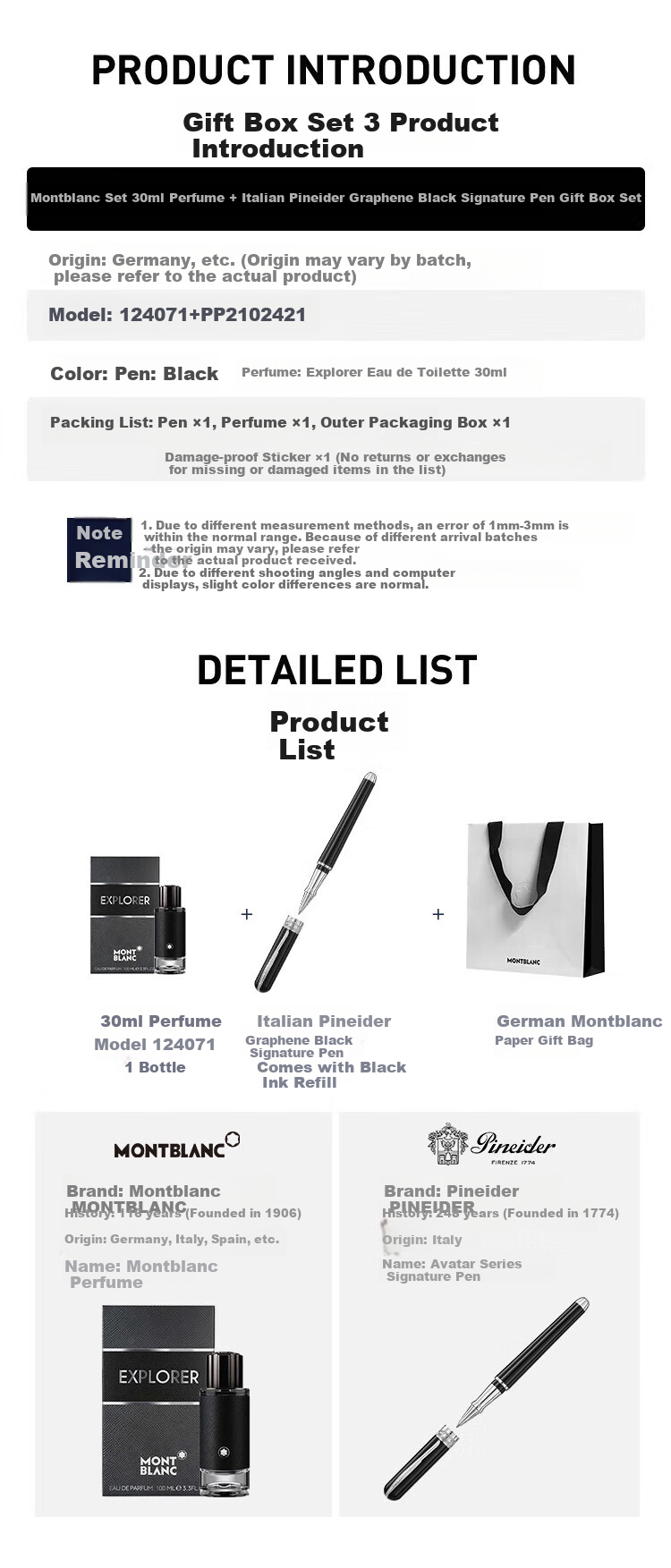 MONTBLANC MONTBLANC Perfume 129777 + Penide Black Signature Pen Gift Set [Gift] 12