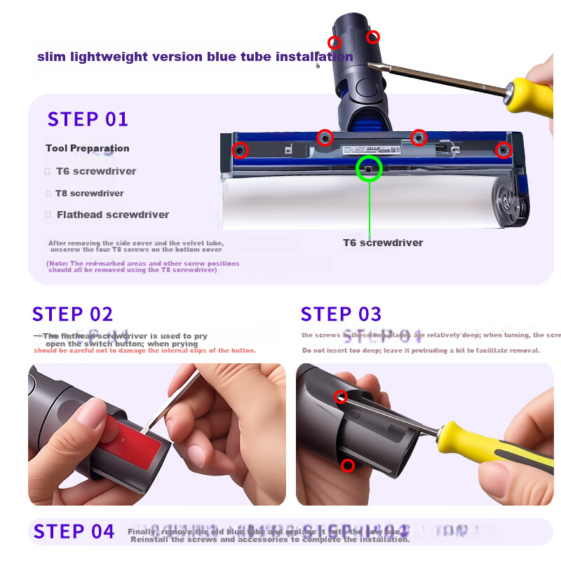 Shuangwei Compatible Dyson Vacuum Cleaner Blue Hose Accessories V6/V7/V8/V10/V11/V12/V15 Lightweight Blue Soft Hose 1-Pack DS Lightweight Blue Hose 3
