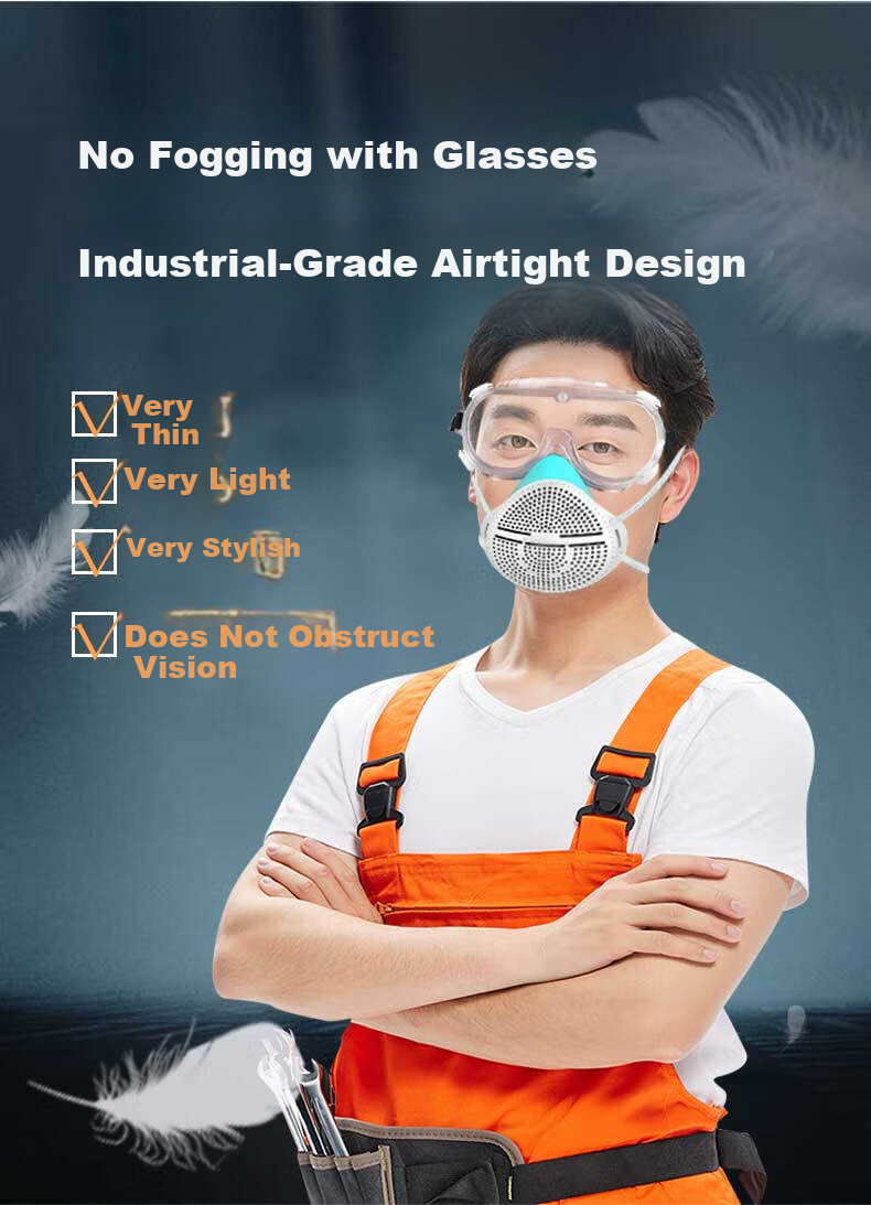 Guardian Quantum Formaldehyde-Proof Silicone Protective Mask Dustproof Anti-Haze Industrial Protective Grinding Renovation Mining Woodworking Mask with 5 Replacement Filters 4