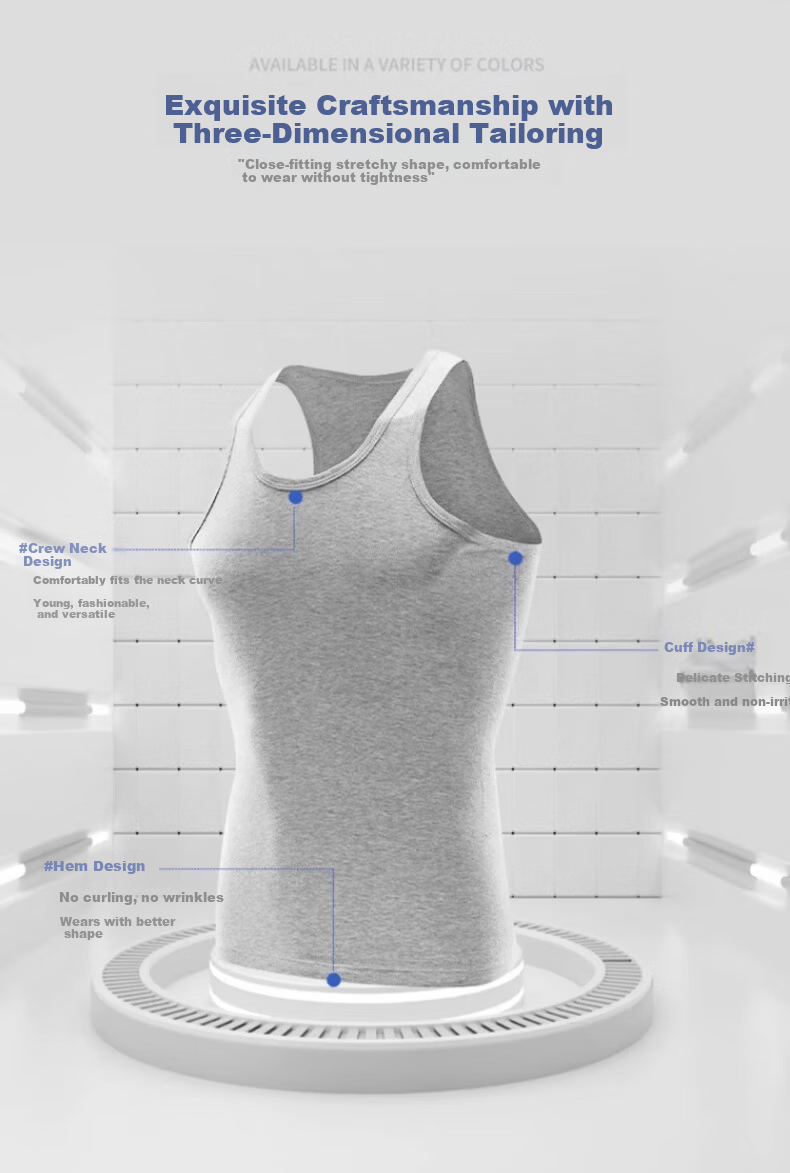 Langsha Plus Size Men's Cotton Vest 2026 New Loose Fit Extra Large Pure Cotton Sports Fitness Tank Top 10