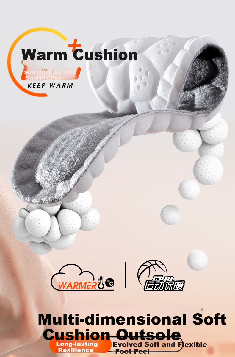 Nanjiren Warm Insoles for Men And Women, Thickened And Fleece-Lined Cotton, Winter Sports Shock-Absorbing Soft Bouncy Squishy Feeling Basketball Running 37-38 8