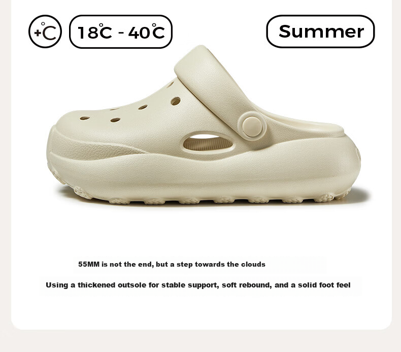 Puxi Cloud Unisex Summer Breathable Hole Shoes Casual Outdoor Soft Sole Beach Anti-Slip Odor-Resistant Closed-Toe Sandals 3