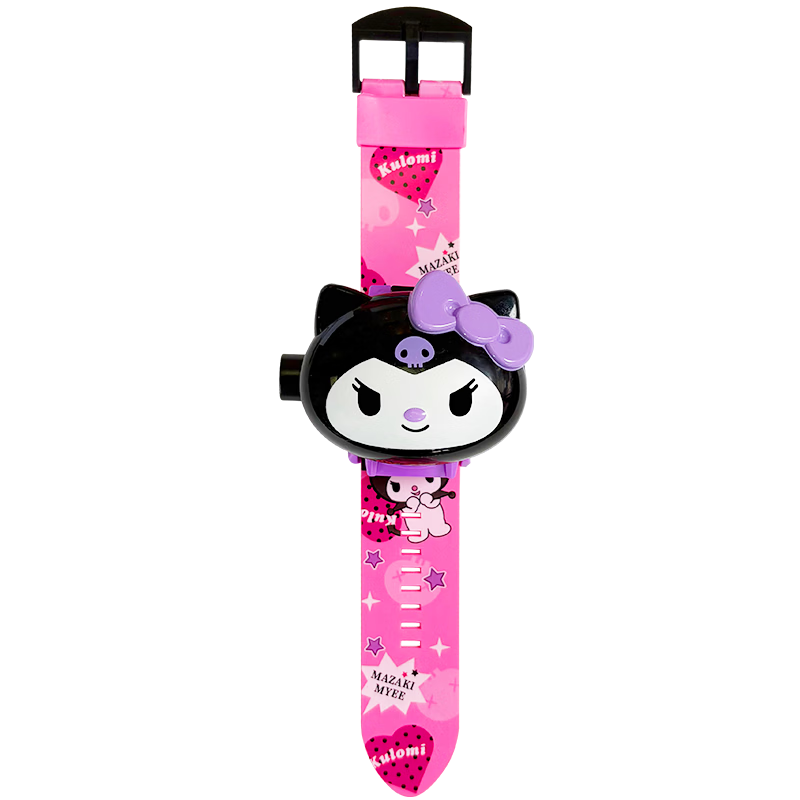 Big Eye Little Kid Kuromi Children's Projection Electronic Watch Early Education Toy for Boys and Girls Age 3 Children's Day Gift