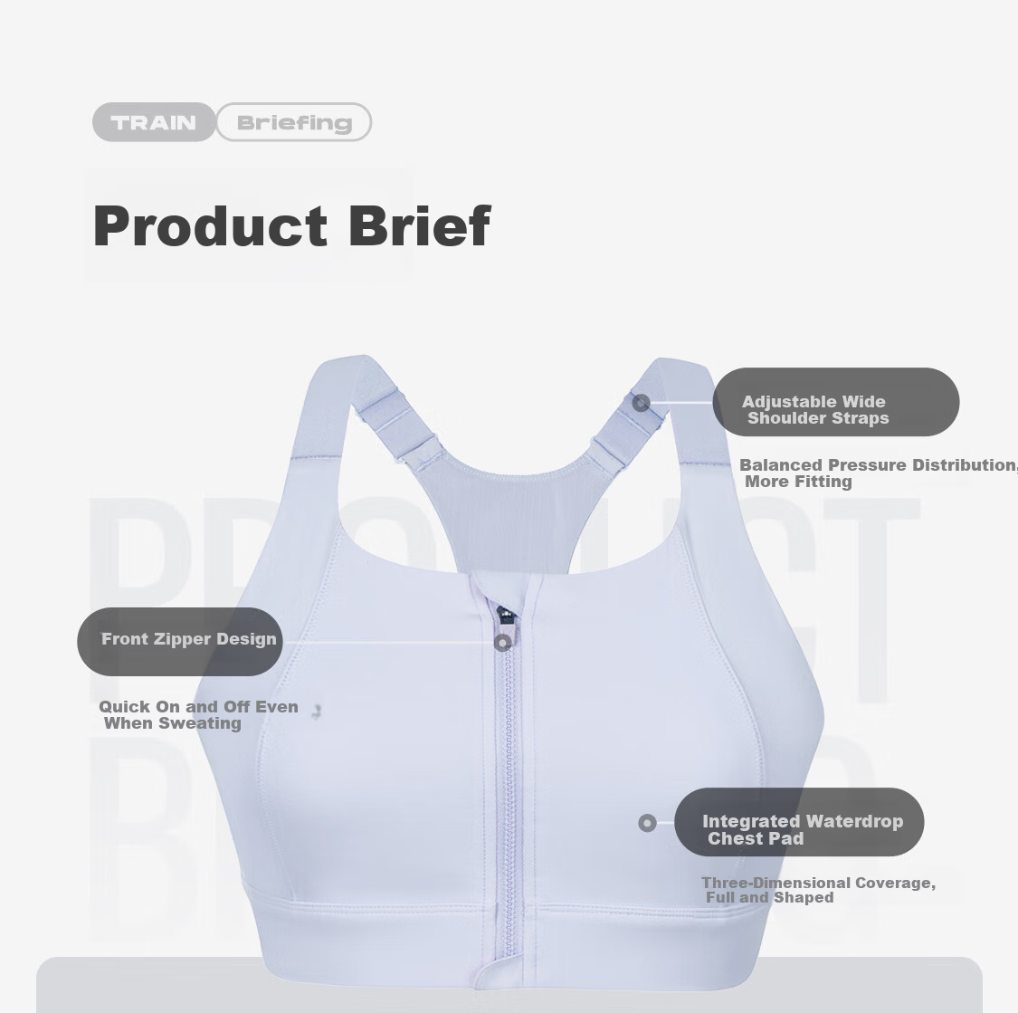 Keep Front Zipper High-Impact Sports Bra for Women Running Fitness Training Yoga Seamless Cup Anti-Sagging 3