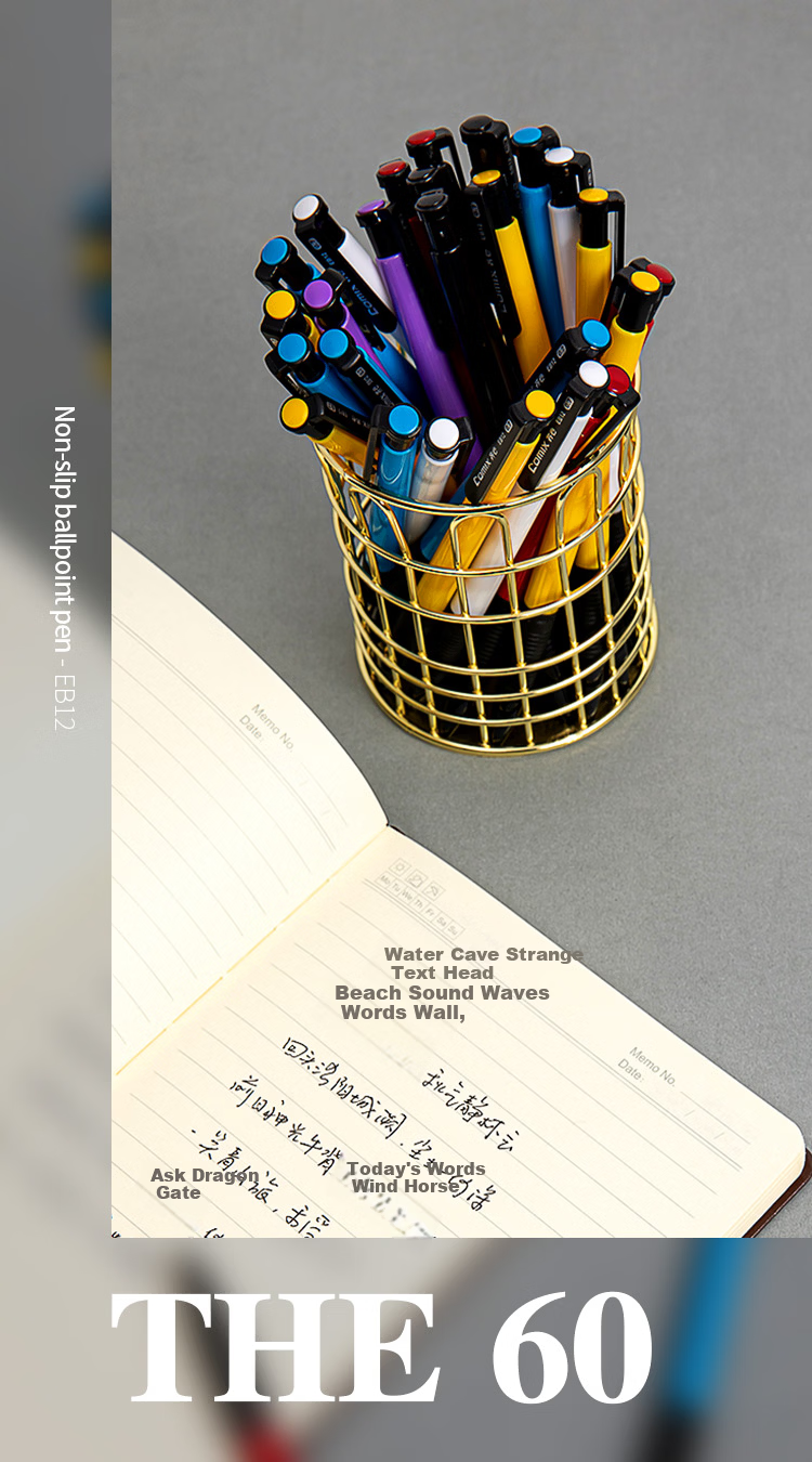 COMIX 60-Pack 0.7mm Retractable Ballpoint Pens Blue Soft Grip Office Stationery EB12 8