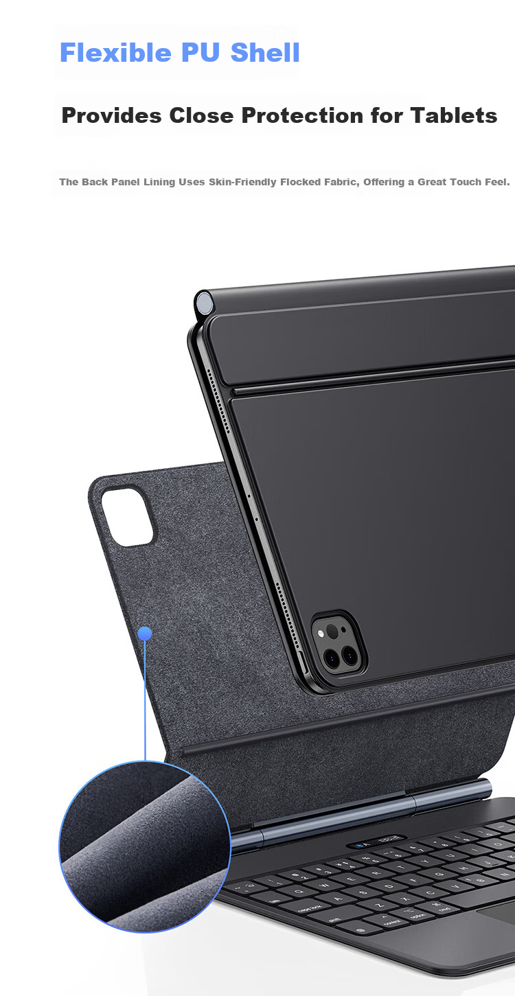 Baseus [2026 Upgrade] iPad Magic Keyboard Protective Case Integrated for iPad Air 8/7/6 13-inch / Pro 2022-2023 12.9-inch 11