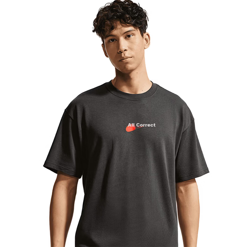 Nike Men's Short Sleeve T-Shirt Exam Perfect IR7584-060 Black/Grey XL