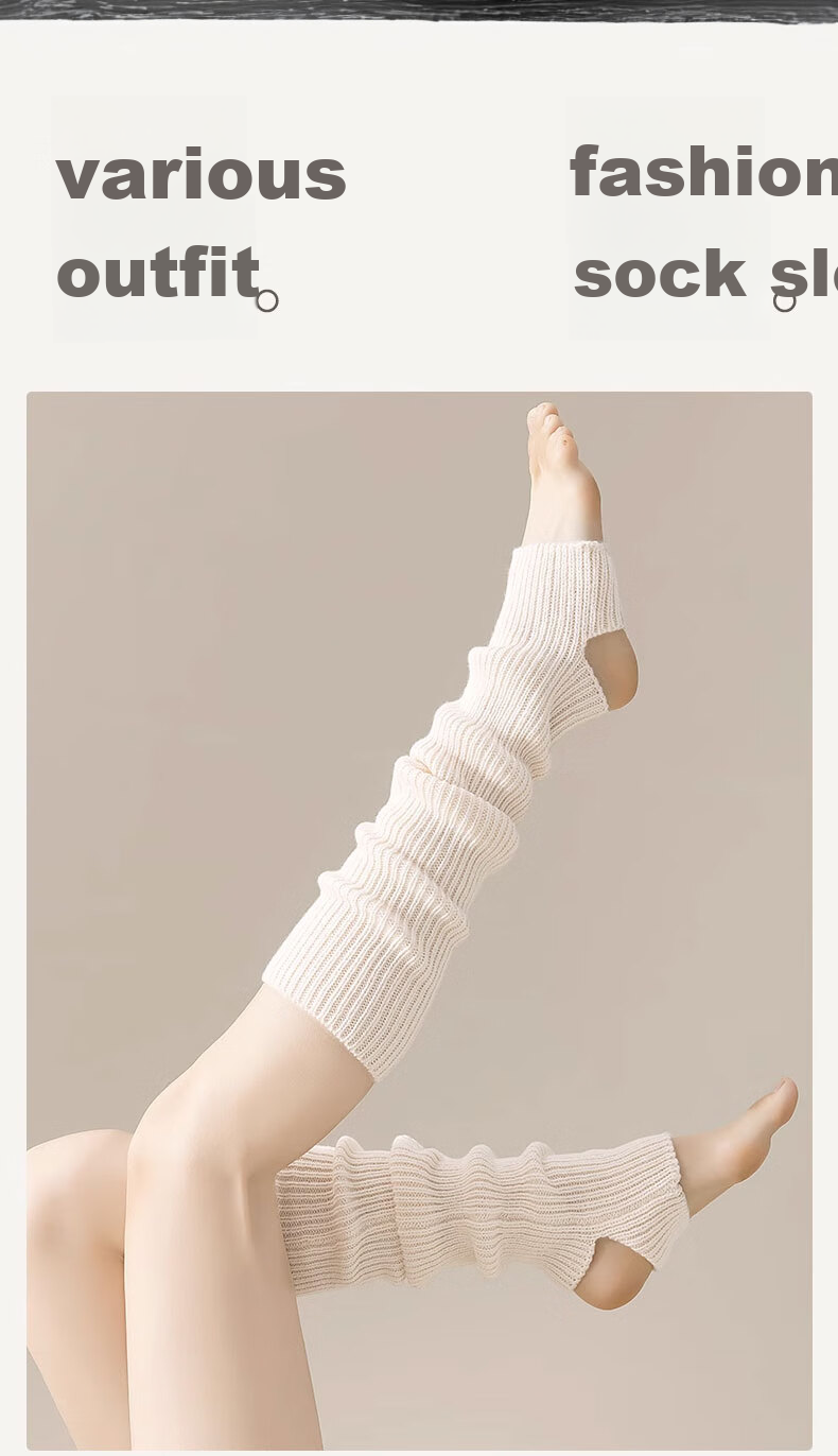 Duweike Yoga Socks with Yoga Pants Double Cuff Stacked Pure Cotton Yarn Mid-High Tube 2 Pairs Black + Gray 2