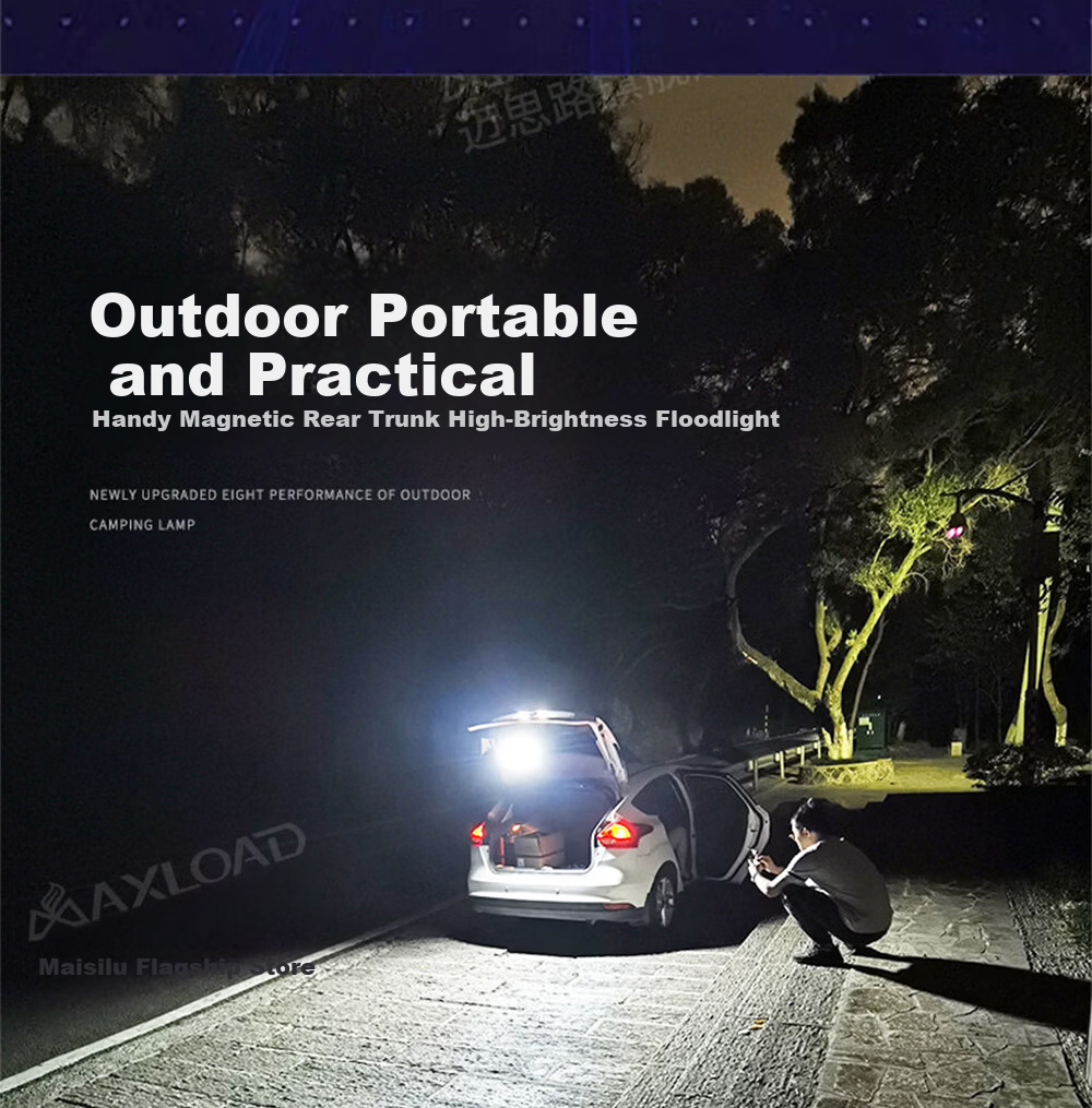 MAX LOAD Solar Outdoor Lighting LED Floodlight Portable Rechargeable Night Market Stall Emergency Light Eight-Square Grid 16