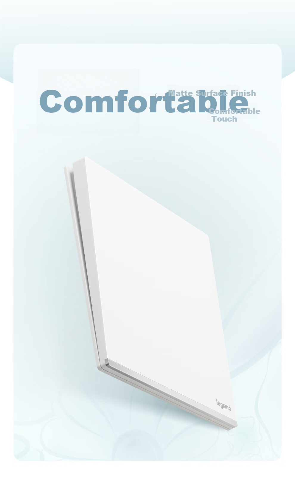 LEGRAND Shidianplus Ceramic White Switch Panel Wall-Mounted Flat Large Panel, Five-Hole with Switch (Only Controls Socket) 2