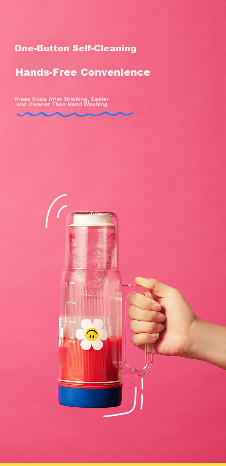 GLASSLOCK GAILANG & WiggleWiggle Collaboration Juicer Cup Ice Tumbler Car Portable Juicer Glass Juice Cup 12-Blade 304 Stainless Steel Ice Crusher 19