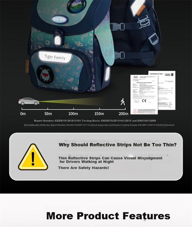 TigerFamily Primary School Backpack for Grades 1-3, Spine Protection And Load Reduction Children's Backpack, Double Shoulder Bag 16