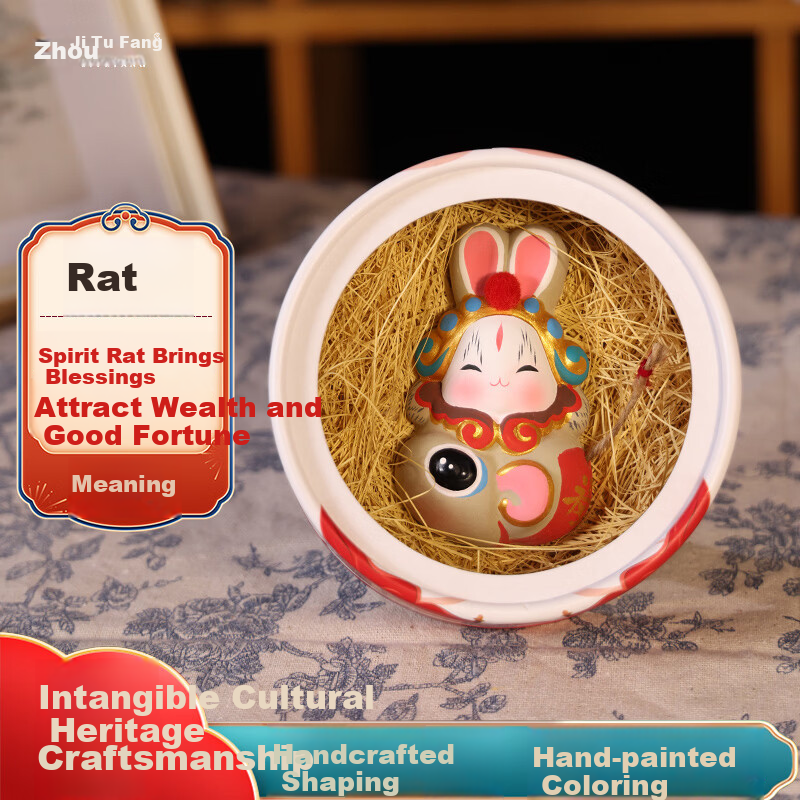 Jitu Workshop Beijing Lucky Rabbit Erye Zodiac Desktop Ornament Office Decoration Souvenir Gift Specialty Handicraft
